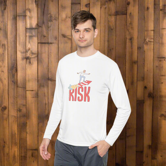 Men's Long Sleeve Tee - Surfing Risk Design - Clix Bazaar